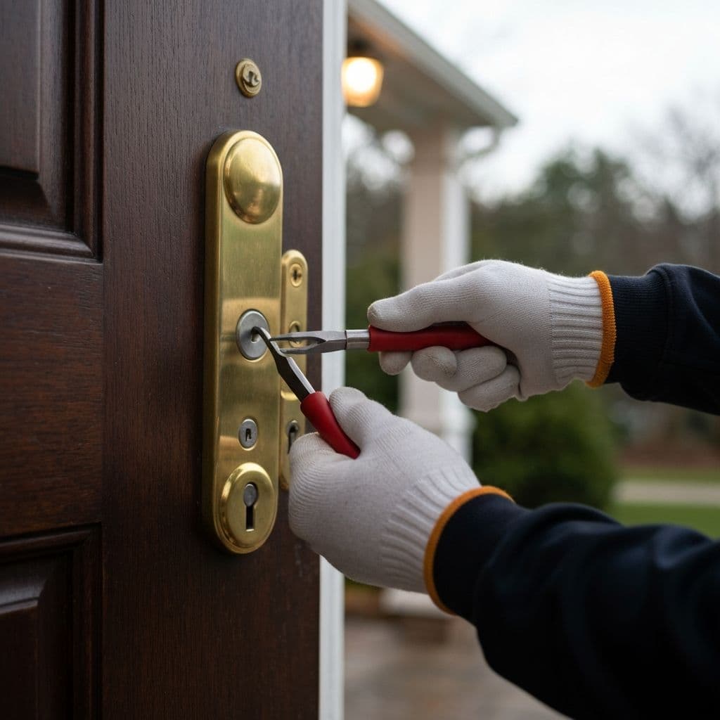 Royal Secure Locksmith opening a residential deadbolt without damage using professional tools