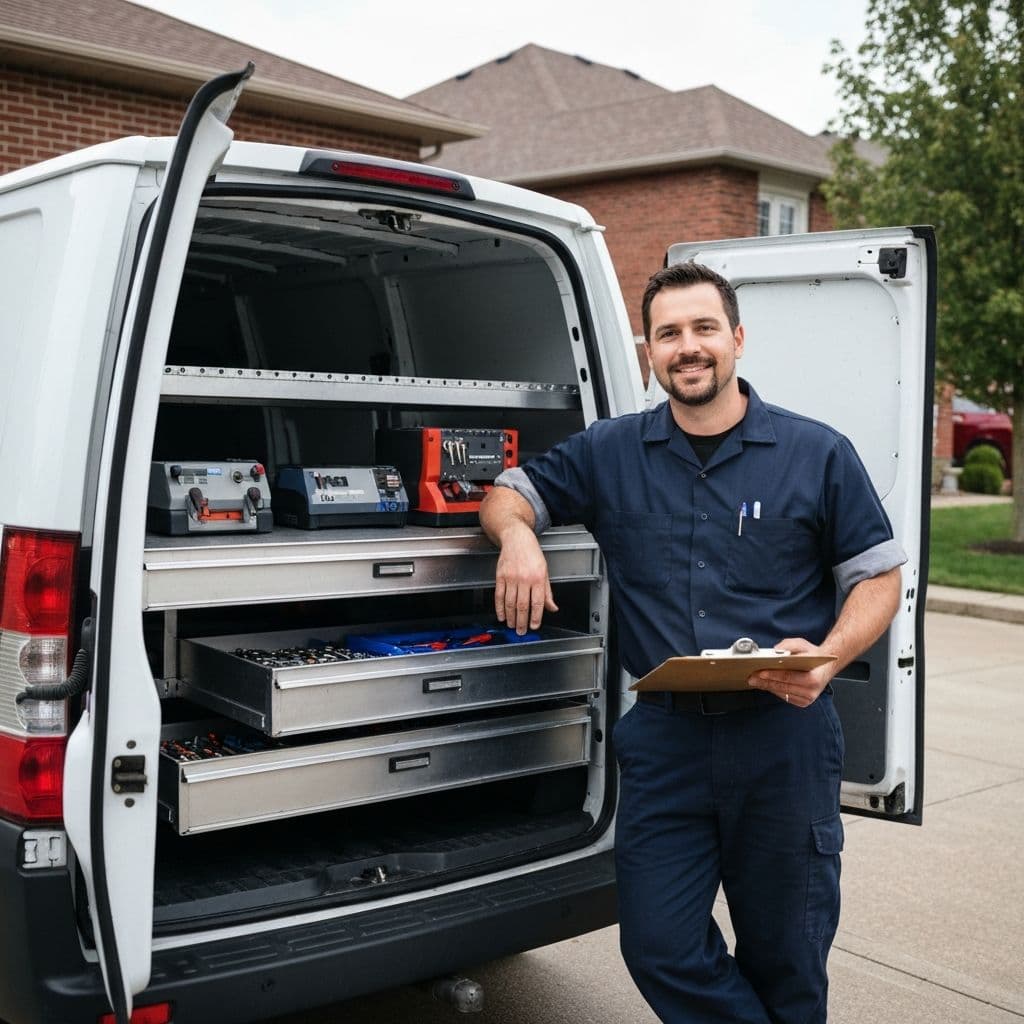 Royal Secure Locksmith mobile technician working from a fully stocked service van in the GTA